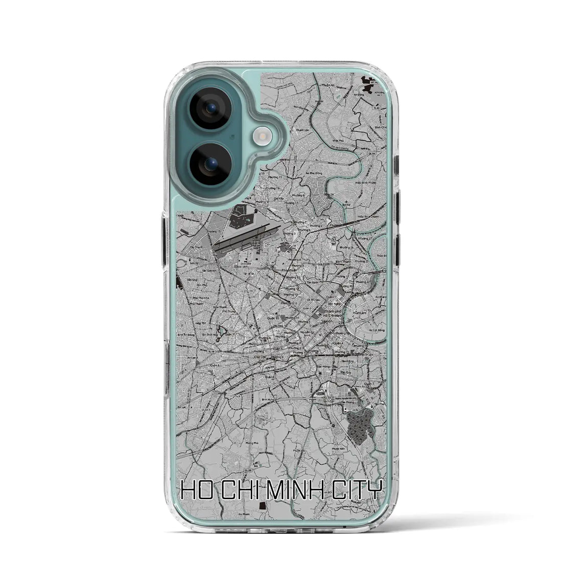 【ホーチミン（ベトナム）】地図柄iPhoneケース（MagSafeタイプ）モノトーン・iPhone 16 Pro 用