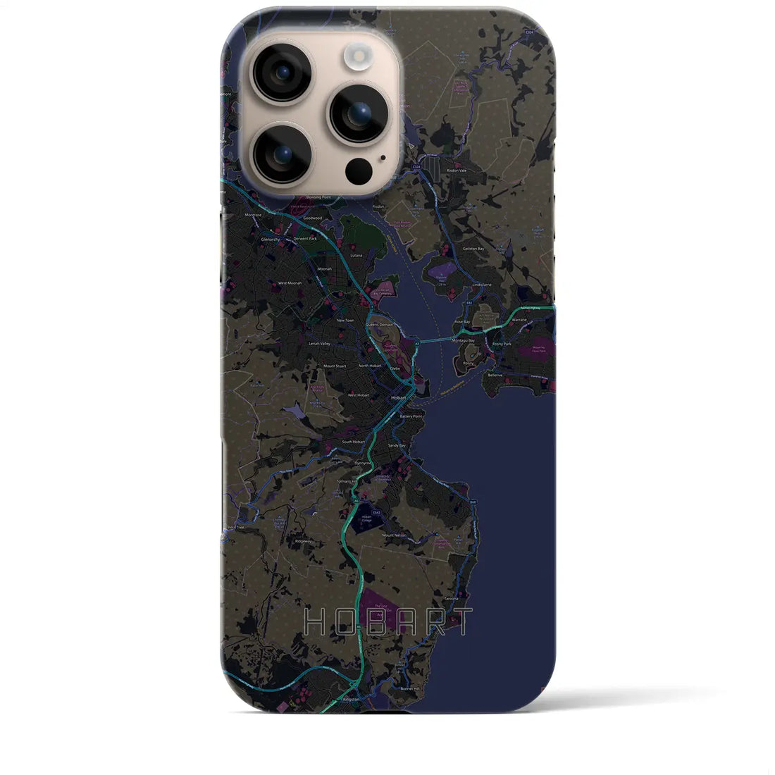 【ホバート(オーストラリア)】地図柄iPhoneケース(バックカバータイプ)