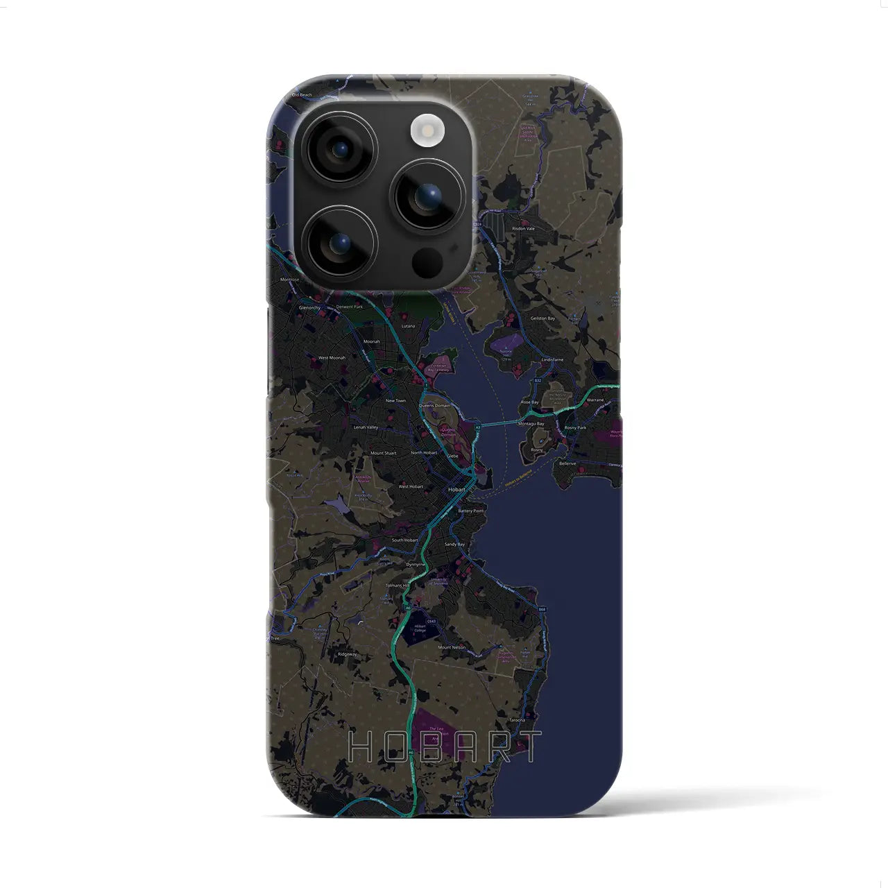 【ホバート（オーストラリア）】地図柄iPhoneケース（バックカバータイプ）