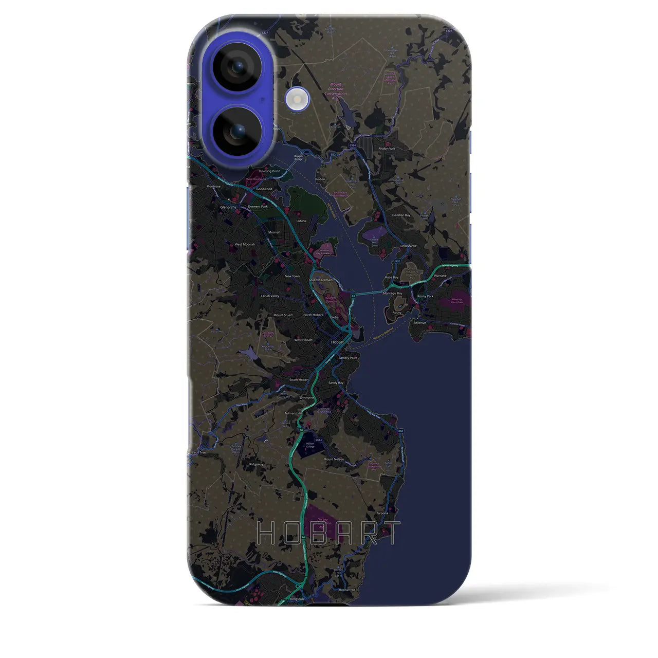 【ホバート（オーストラリア）】地図柄iPhoneケース（バックカバータイプ）