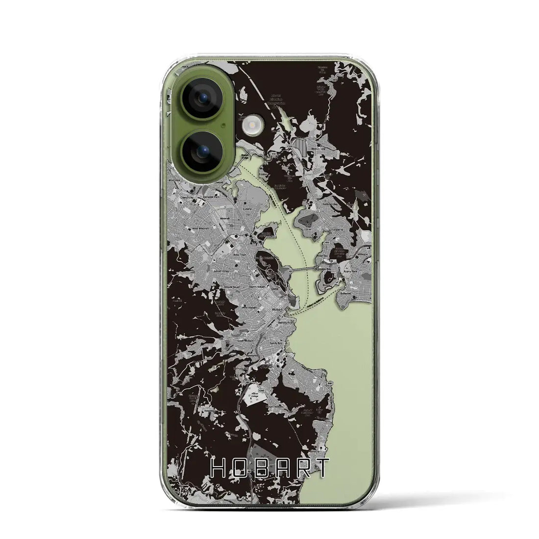 【ホバート（オーストラリア）】地図柄iPhoneケース（クリアタイプ）モノトーン・iPhone 17 Pro Max 用
