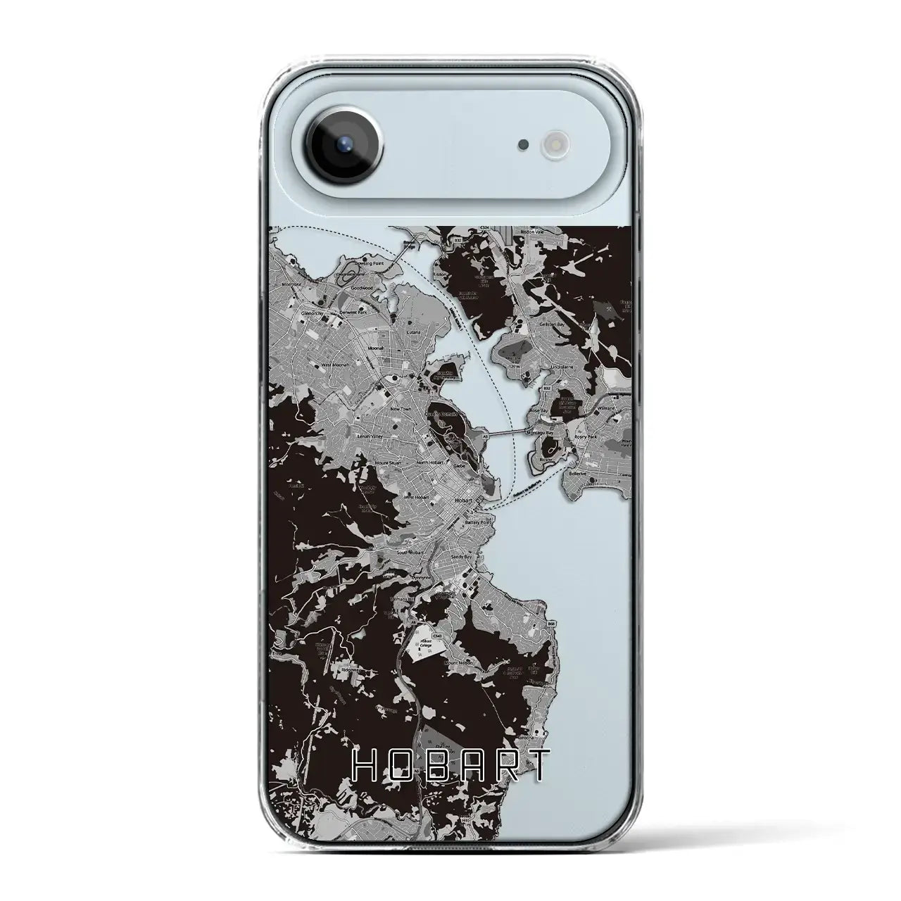 【ホバート（オーストラリア）】地図柄iPhoneケース（クリアタイプ）