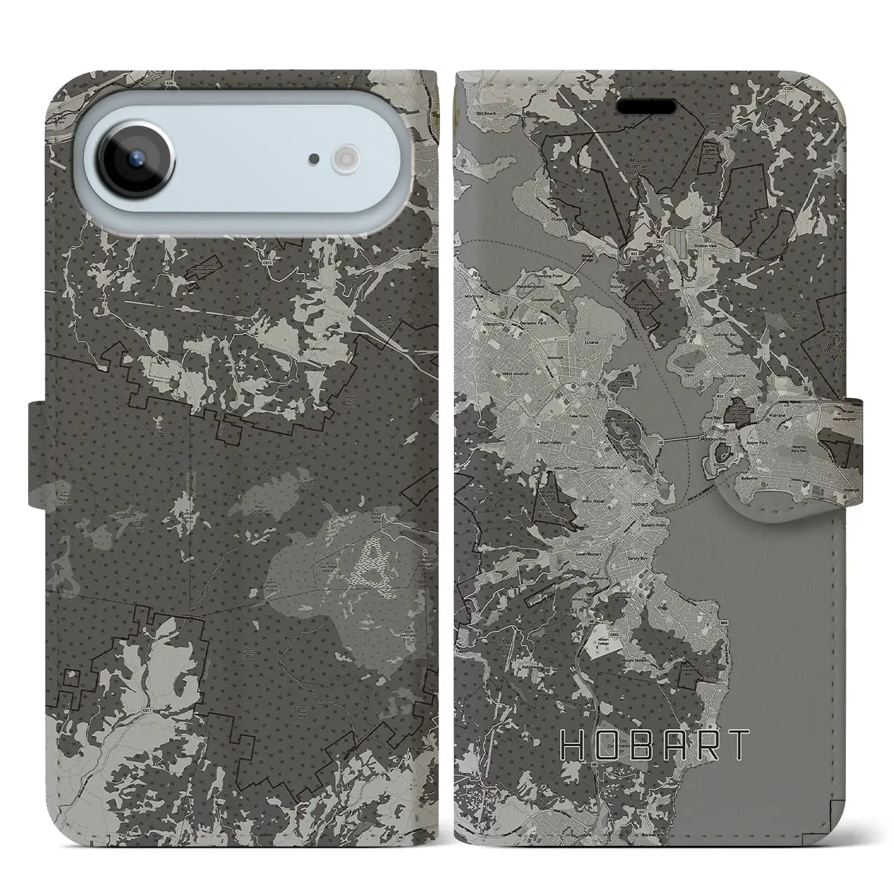 【ホバート（オーストラリア）】地図柄iPhoneケース（手帳タイプ）