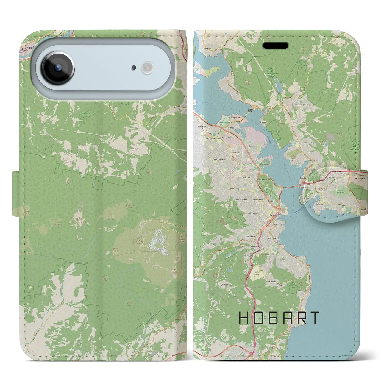 【ホバート（オーストラリア）】地図柄iPhoneケース（手帳タイプ）