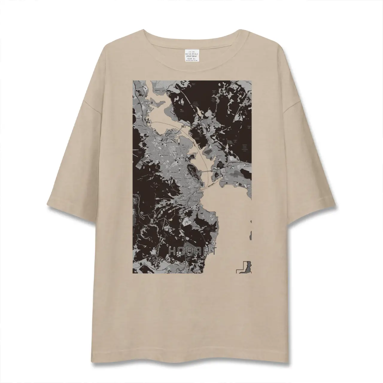 【ホバート（オーストラリア）】地図柄ビッグシルエットTシャツ