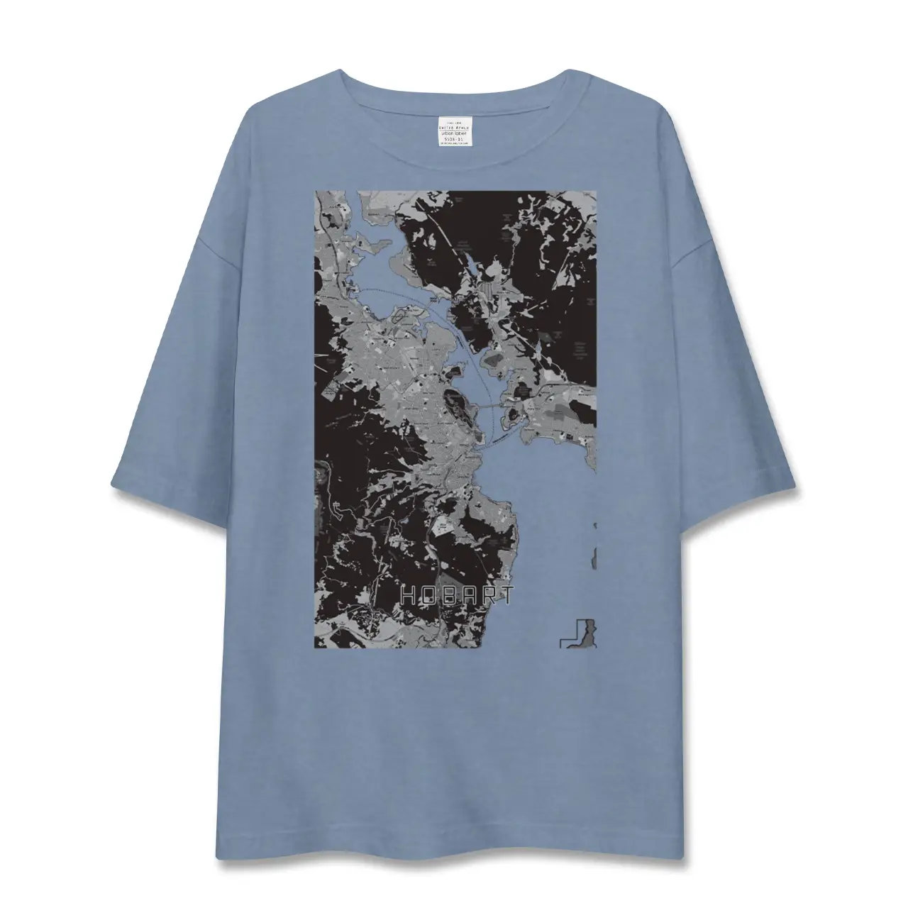 【ホバート（オーストラリア）】地図柄ビッグシルエットTシャツ
