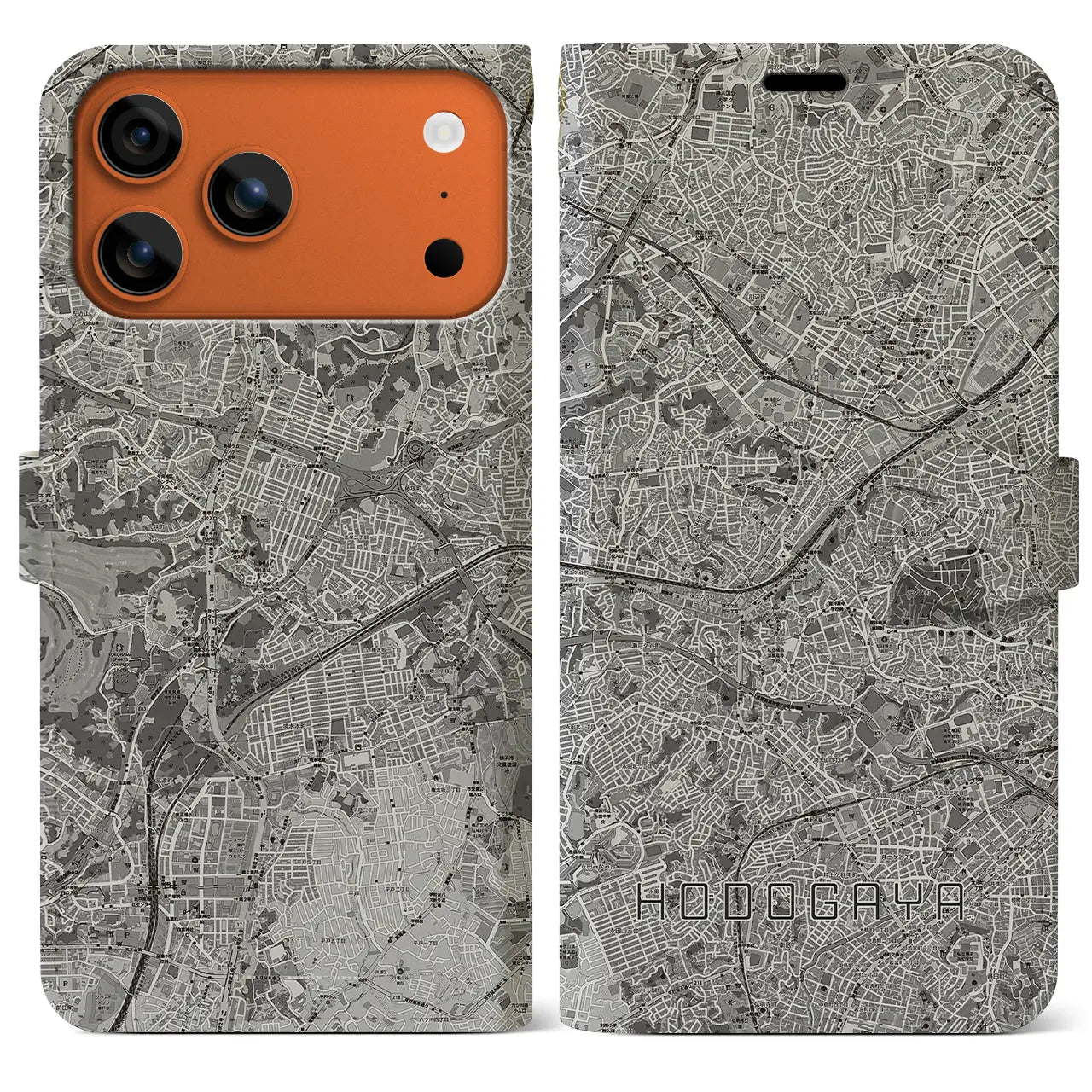 【保土ケ谷（神奈川県）】地図柄iPhoneケース（手帳タイプ）