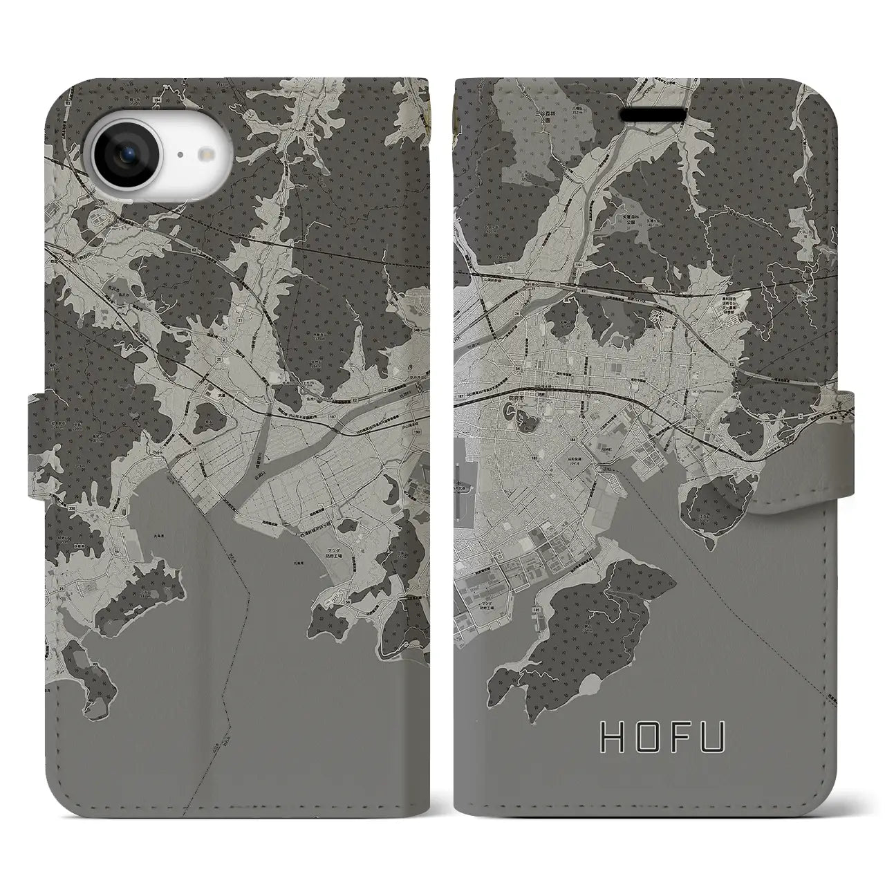 【防府（山口県）】地図柄iPhoneケース（手帳タイプ）