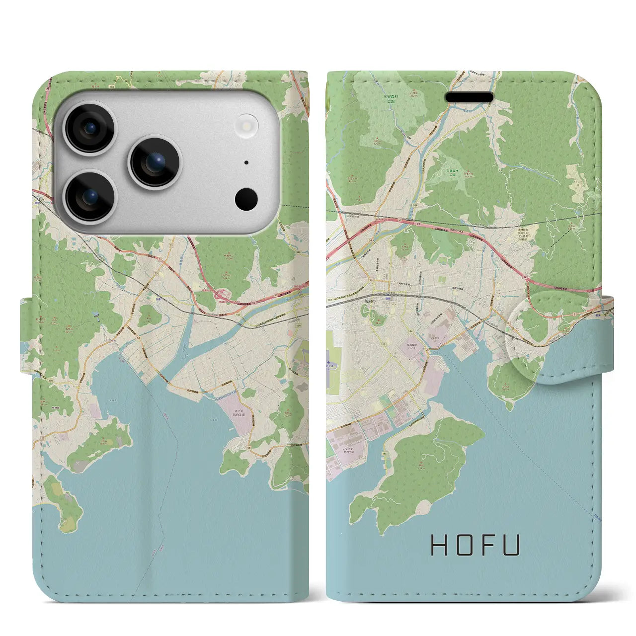 【防府（山口県）】地図柄iPhoneケース（手帳タイプ）