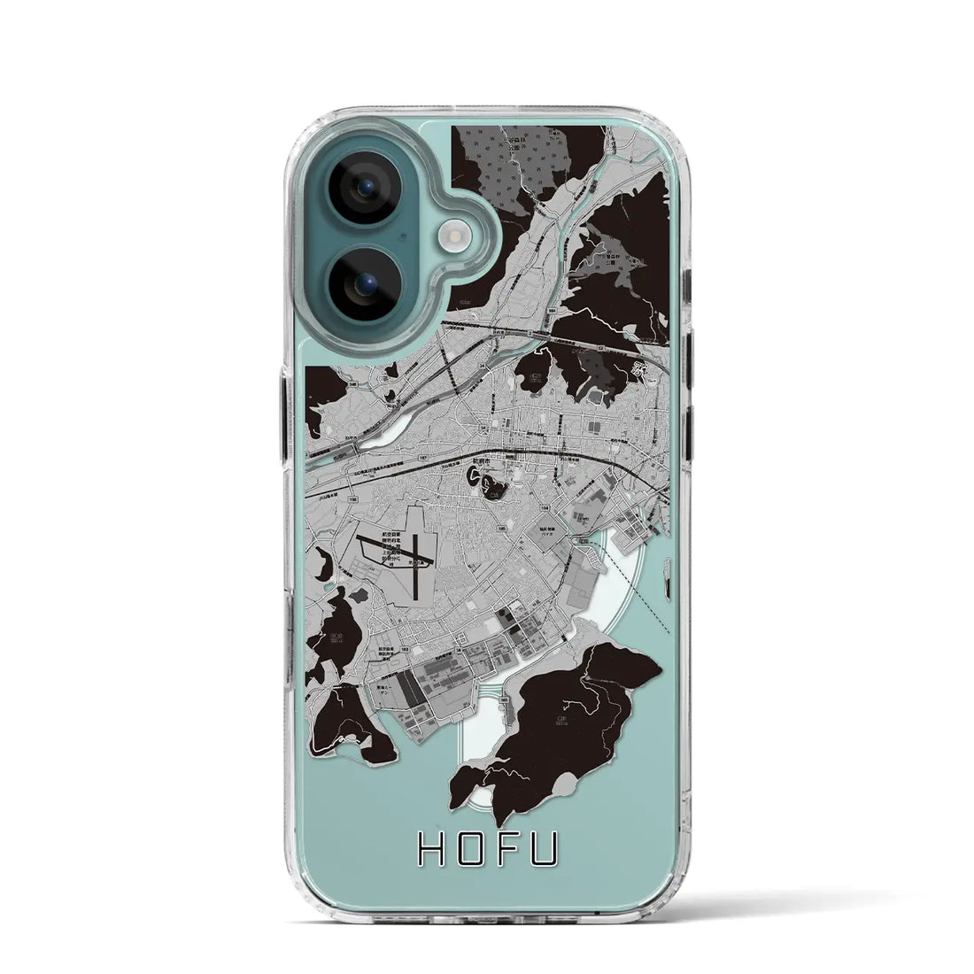 【防府（山口県）】地図柄iPhoneケース（MagSafeタイプ）モノトーン・iPhone 16 Pro 用