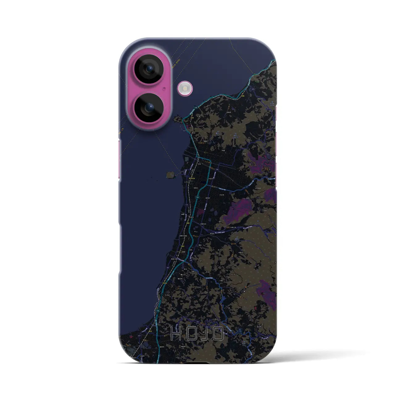 【北条（愛媛県）】地図柄iPhoneケース（バックカバータイプ）