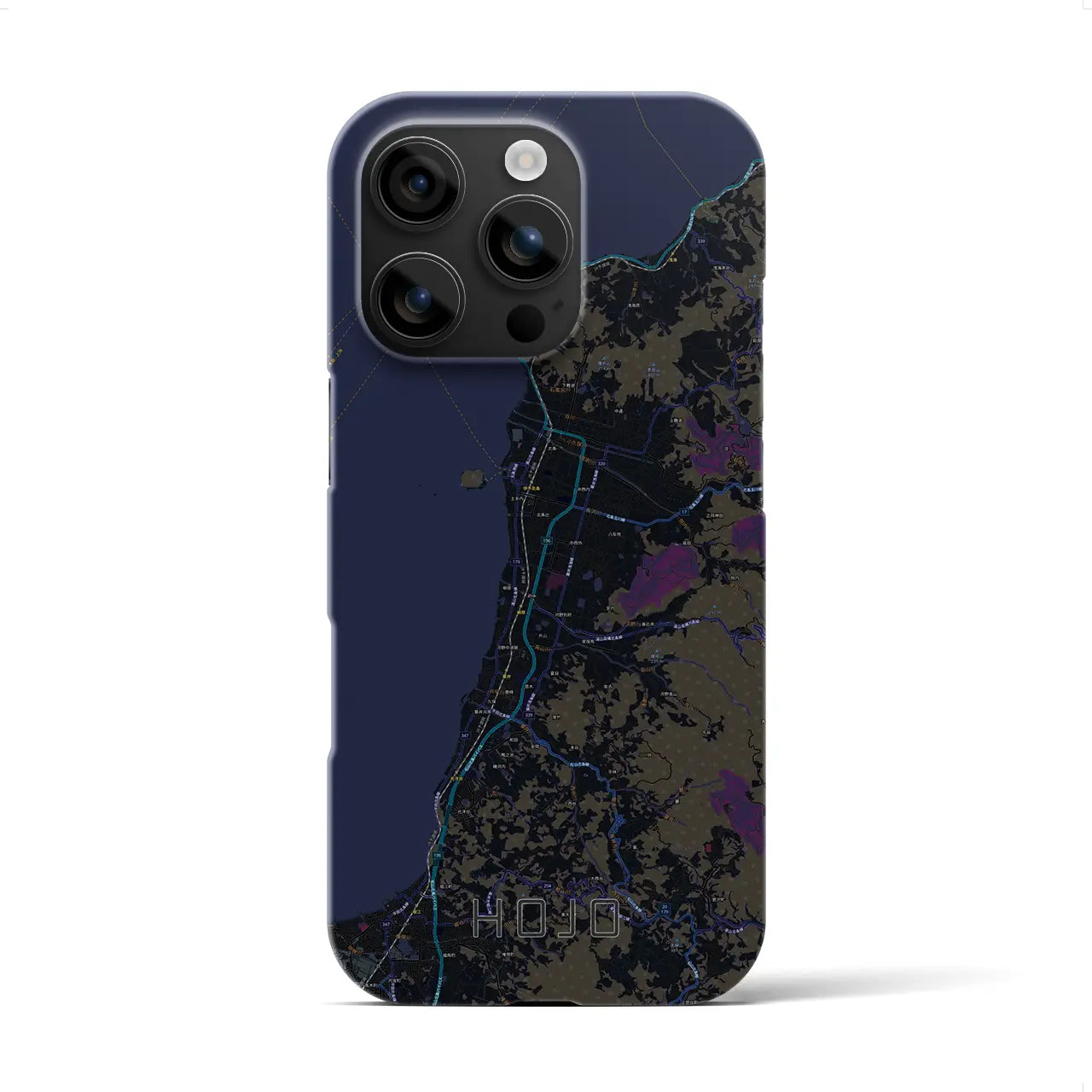 【北条（愛媛県）】地図柄iPhoneケース（バックカバータイプ）