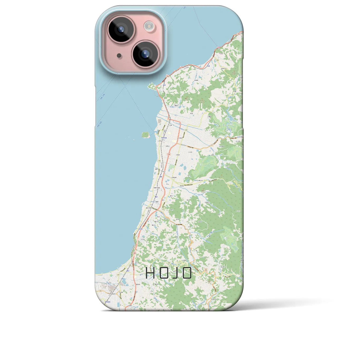 【北条（愛媛県）】地図柄iPhoneケース（バックカバータイプ）