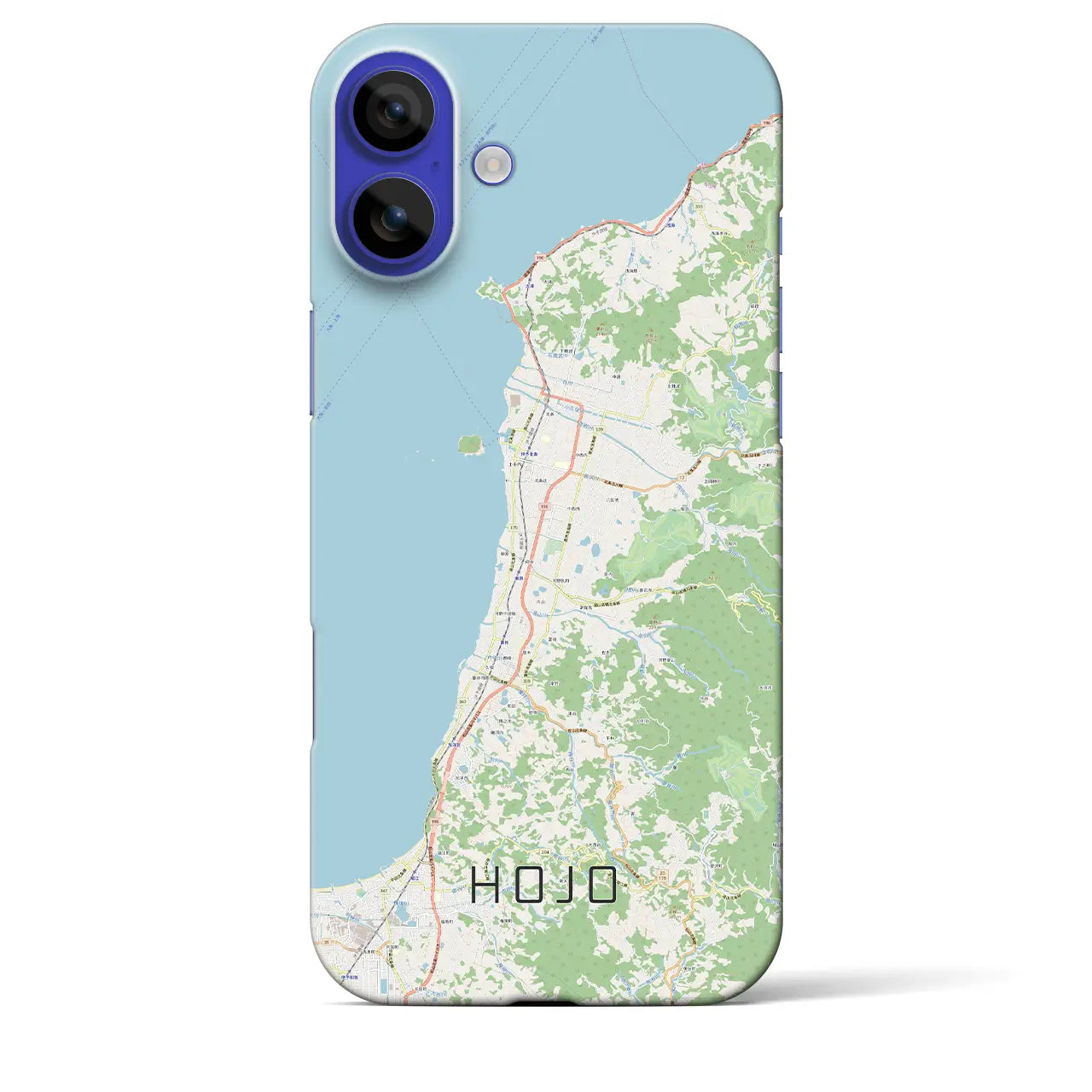 【北条（愛媛県）】地図柄iPhoneケース（バックカバータイプ）