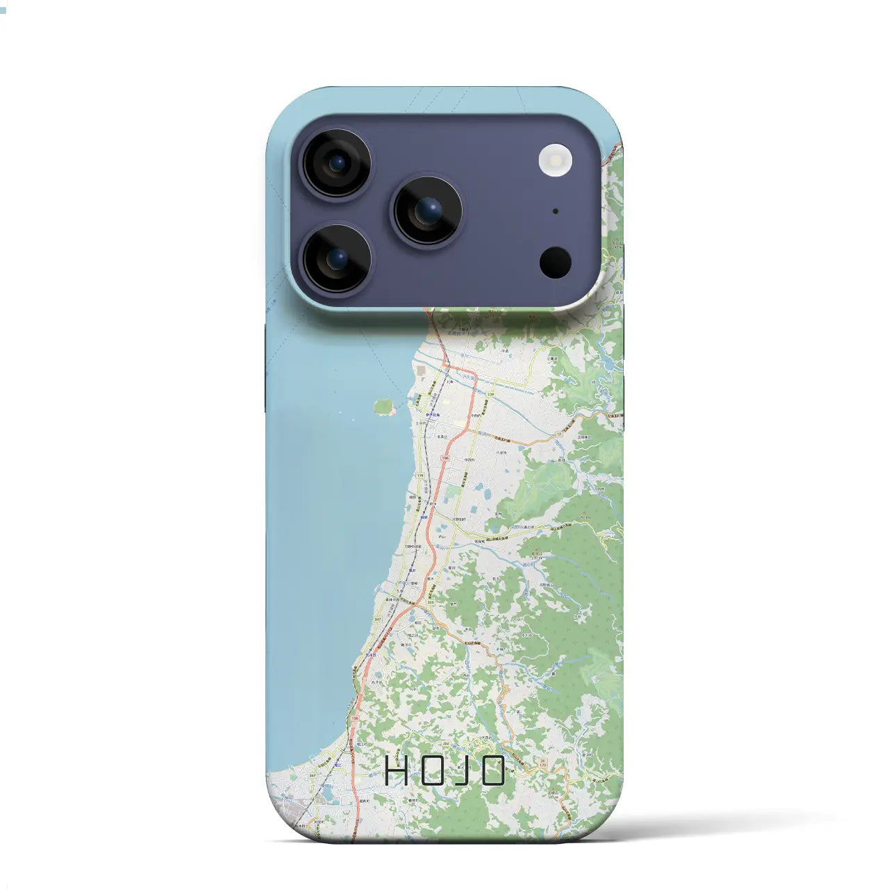 【北条（愛媛県）】地図柄iPhoneケース（バックカバータイプ）ブラック・iPhone 17 Pro Max 用