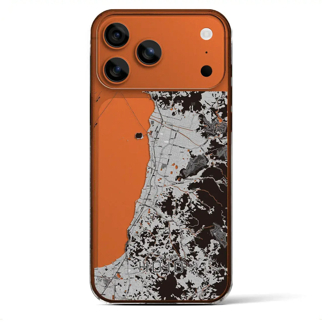 【北条(愛媛県)】地図柄iPhoneケース(クリアタイプ)モノトーン・iPhone 17 Pro Max 用