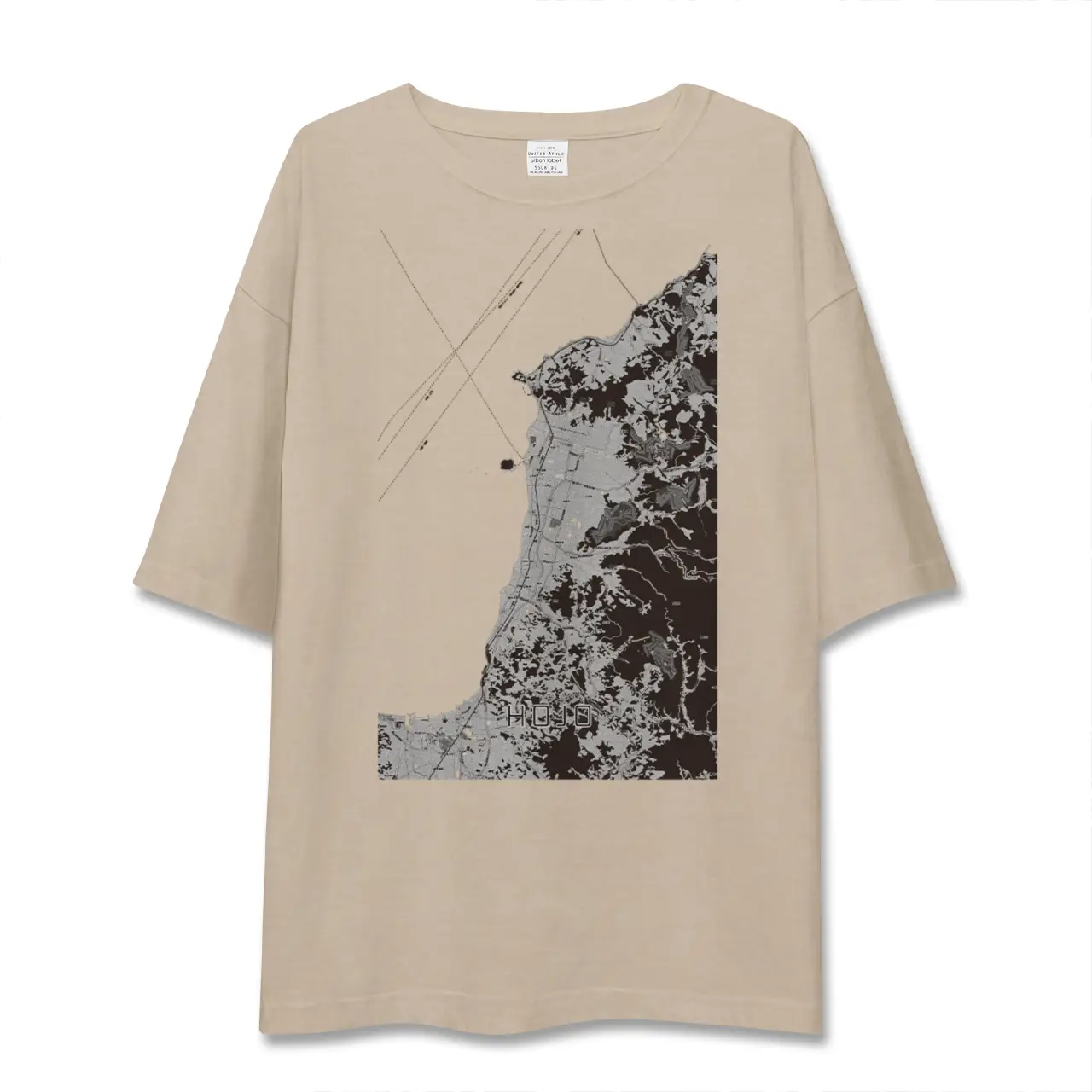 【北条（愛媛県）】地図柄ビッグシルエットTシャツ