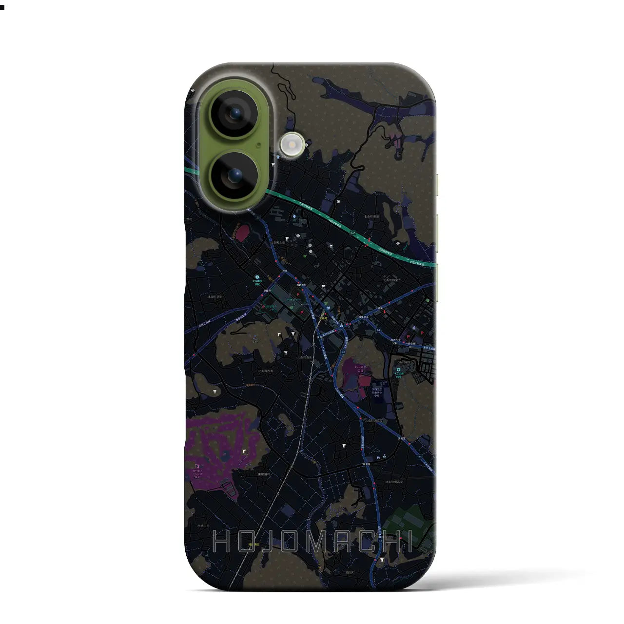 【北条町（兵庫県）】地図柄iPhoneケース（バックカバータイプ）