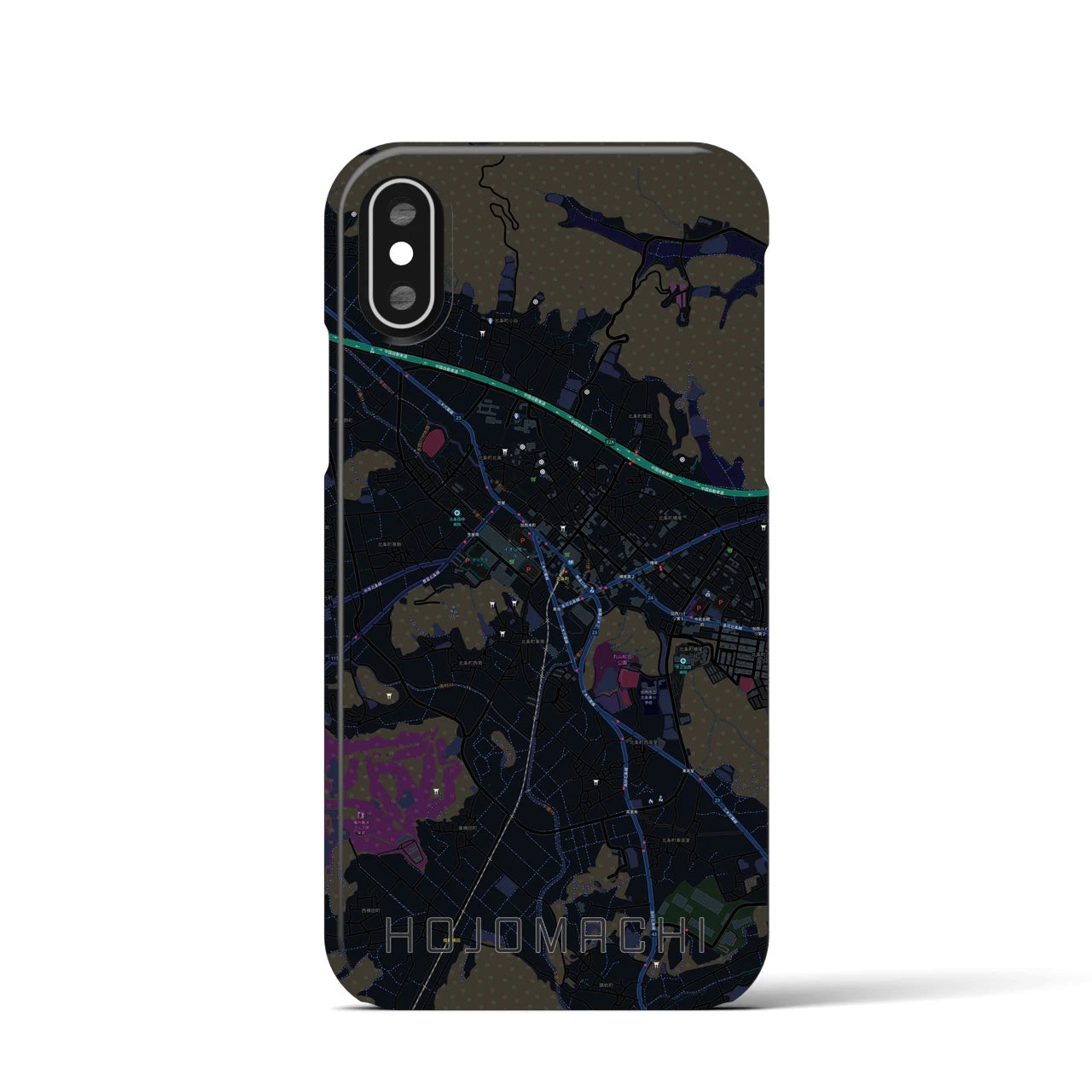 【北条町（兵庫県）】地図柄iPhoneケース（バックカバータイプ）