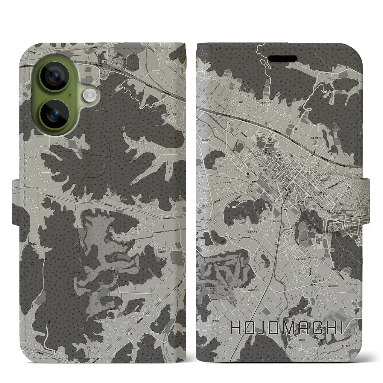 【北条町（兵庫県）】地図柄iPhoneケース（手帳タイプ）