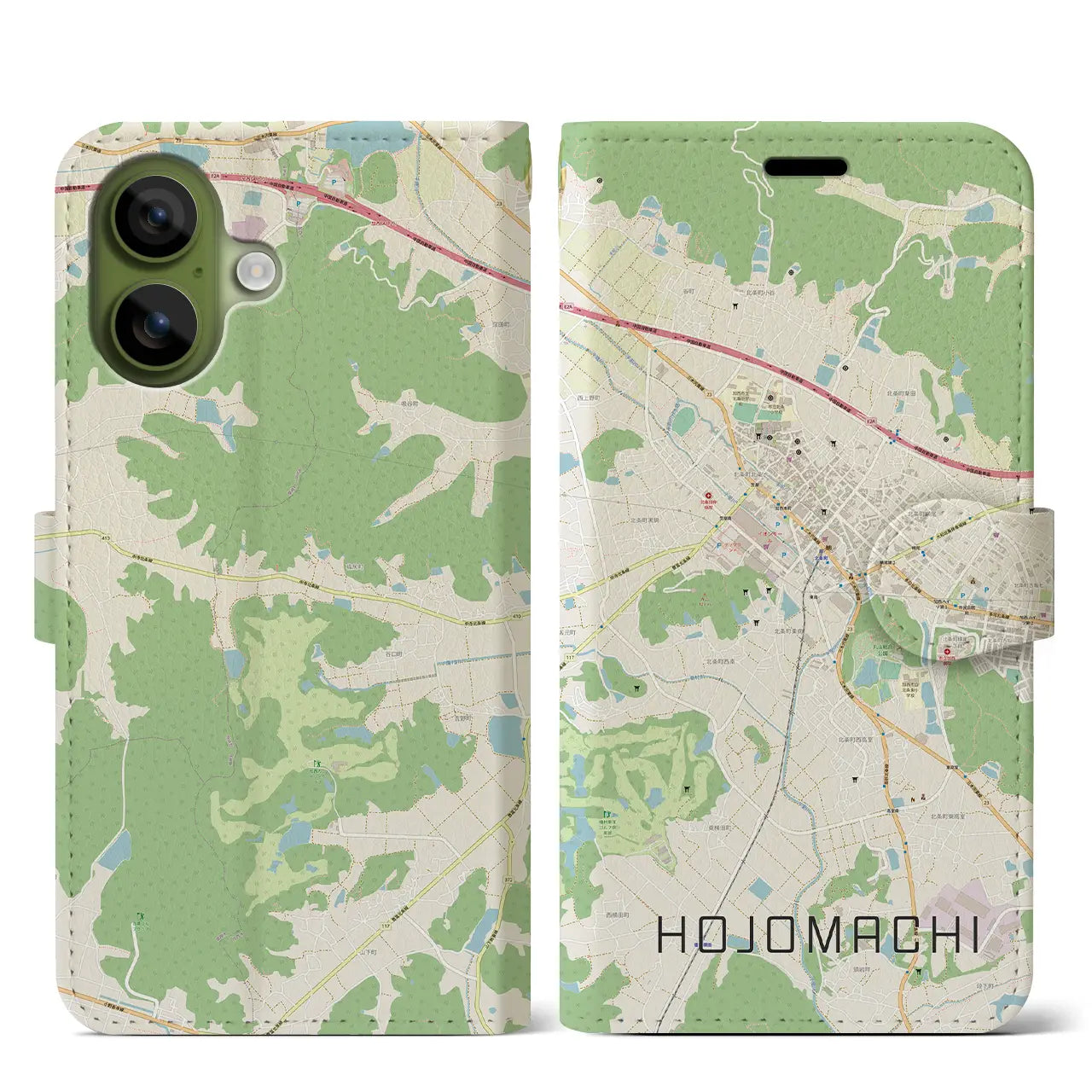 【北条町（兵庫県）】地図柄iPhoneケース（手帳タイプ）