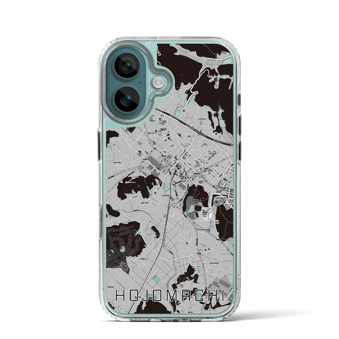 【北条町（兵庫県）】地図柄iPhoneケース（MagSafeタイプ）モノトーン・iPhone 16 Pro 用