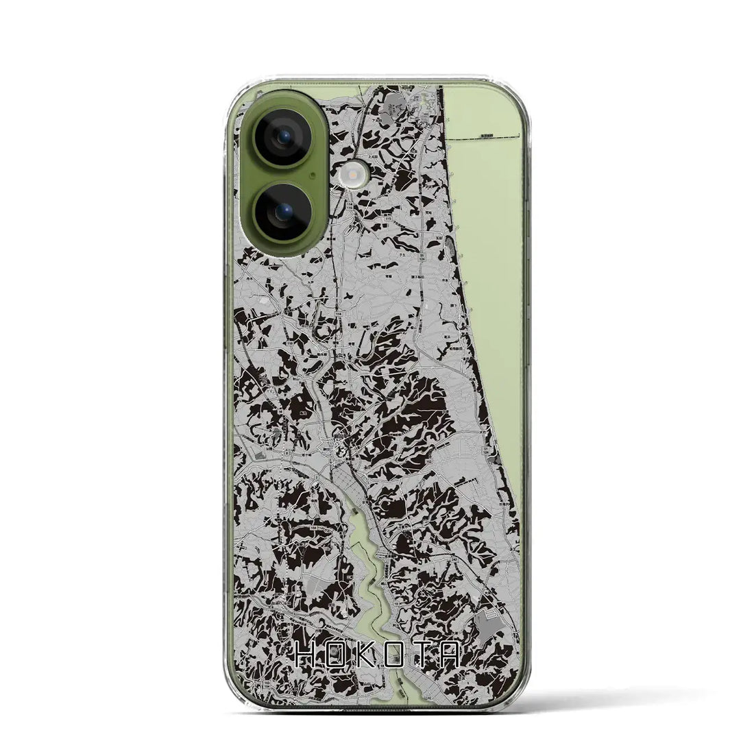 【鉾田（茨城県）】地図柄iPhoneケース（クリアタイプ）モノトーン・iPhone 17 Pro Max 用