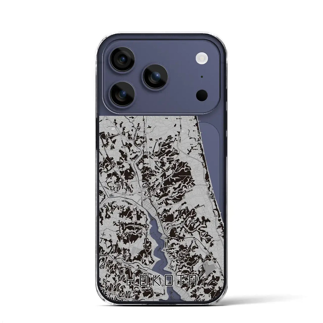 【鉾田(茨城県)】地図柄iPhoneケース(クリアタイプ)モノトーン・iPhone 17 Pro Max 用