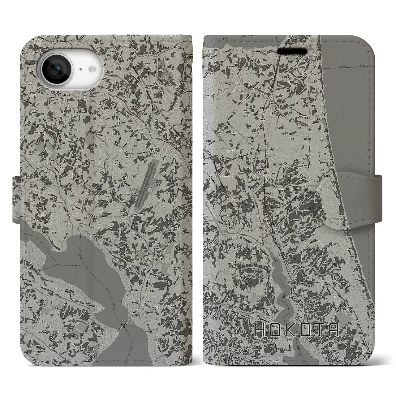 【鉾田（茨城県）】地図柄iPhoneケース（手帳タイプ）