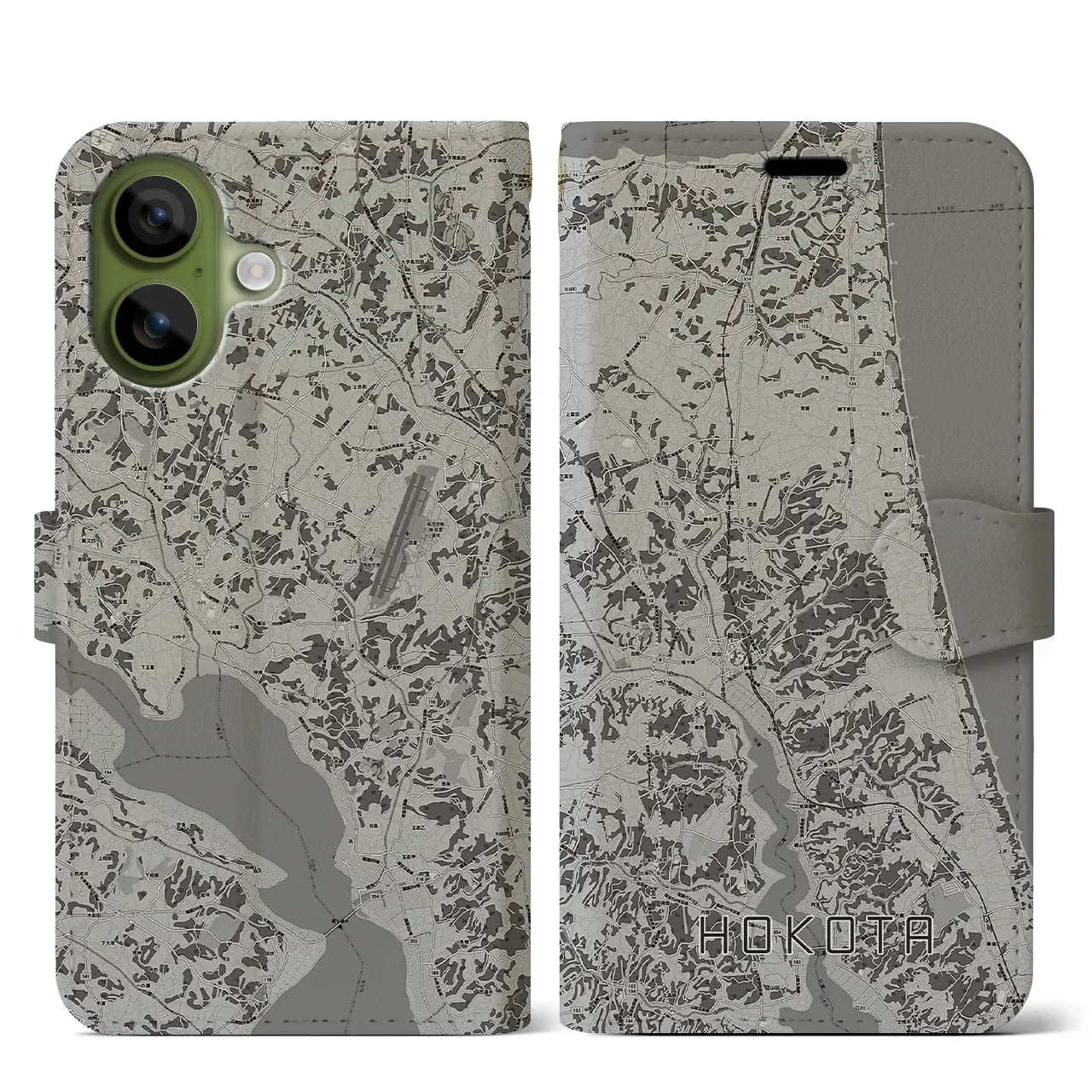 【鉾田（茨城県）】地図柄iPhoneケース（手帳タイプ）