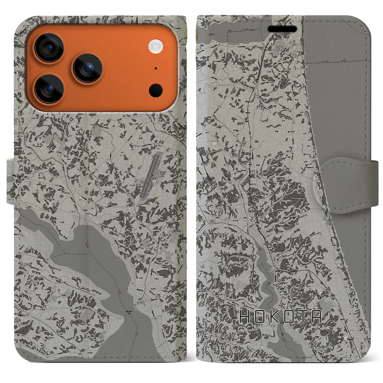 【鉾田（茨城県）】地図柄iPhoneケース（手帳タイプ）