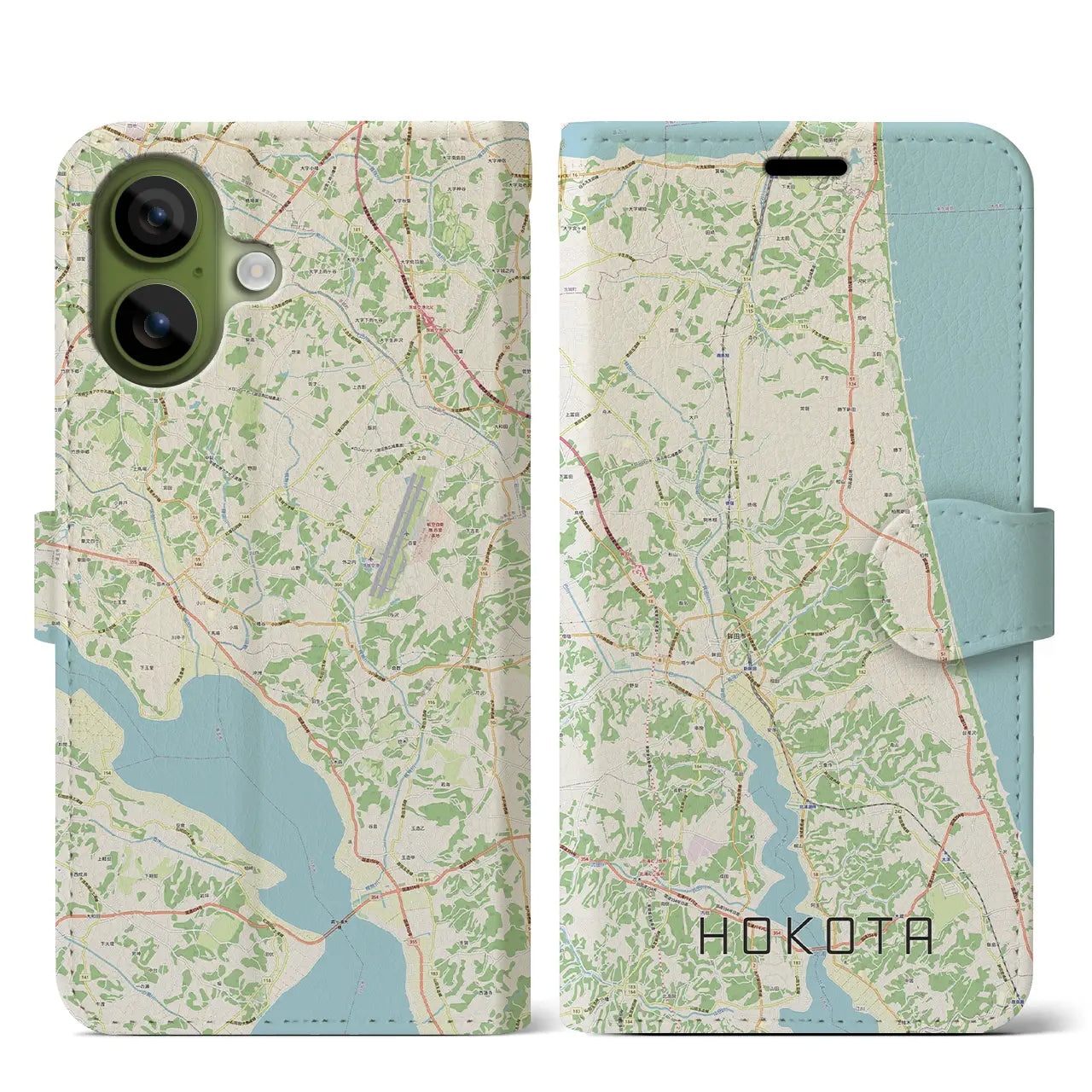 【鉾田（茨城県）】地図柄iPhoneケース（手帳タイプ）