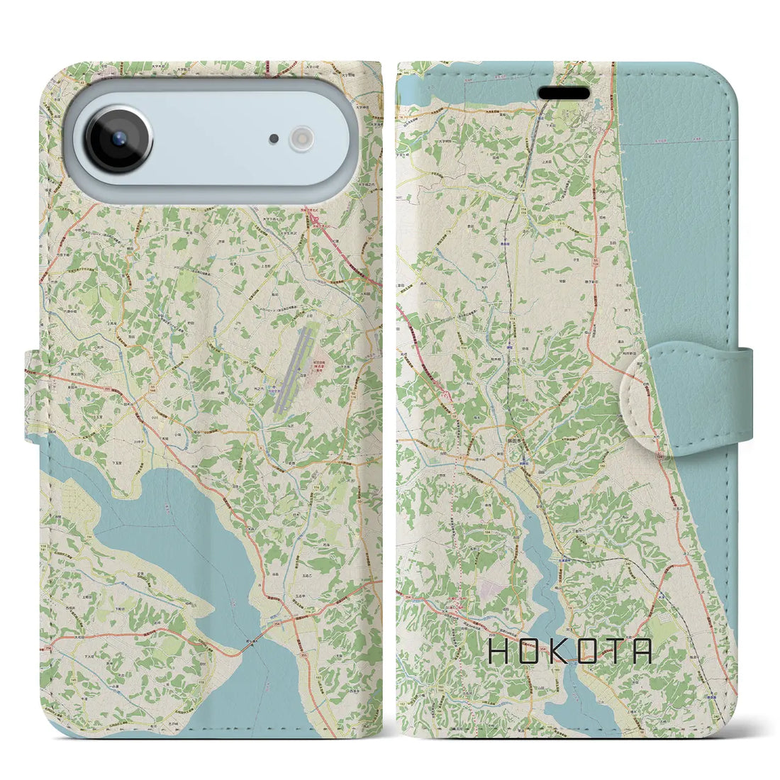 【鉾田（茨城県）】地図柄iPhoneケース（手帳タイプ）モノトーン・iPhone 17 Pro Max 用