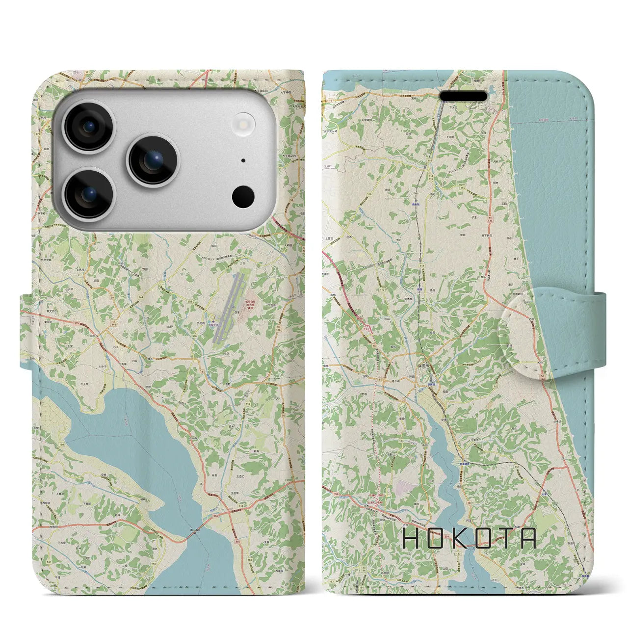 【鉾田（茨城県）】地図柄iPhoneケース（手帳タイプ）