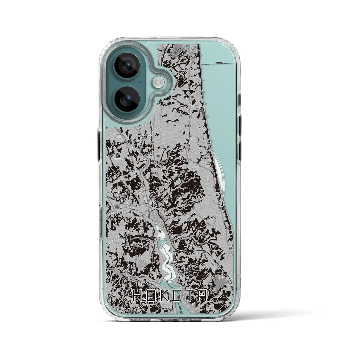 【鉾田(茨城県)】地図柄iPhoneケース(MagSafeタイプ)モノトーン・iPhone 16 Pro 用