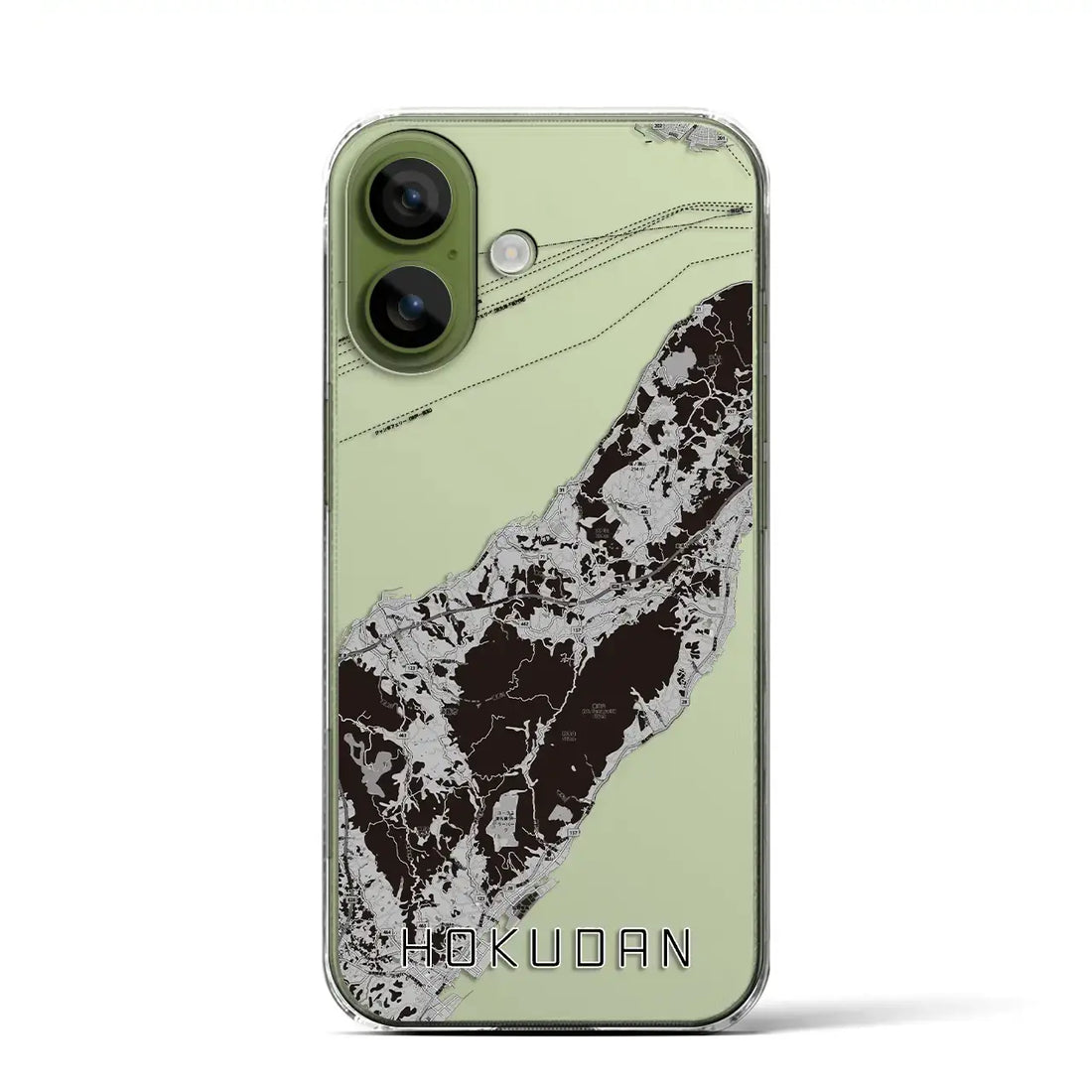 【北淡（兵庫県）】地図柄iPhoneケース（クリアタイプ）モノトーン・iPhone 17 Pro Max 用