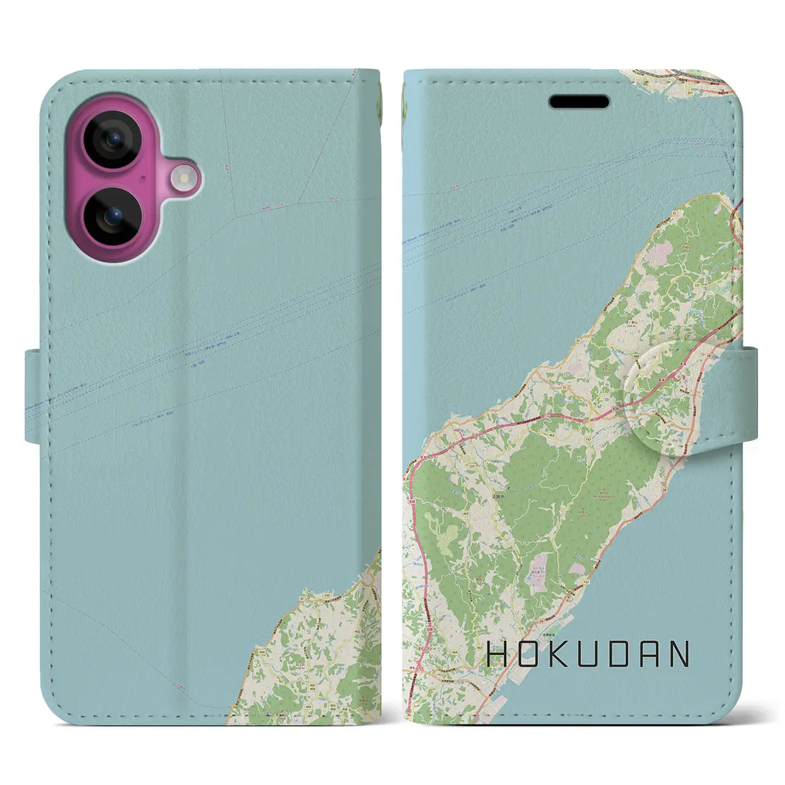 【北淡（兵庫県）】地図柄iPhoneケース（手帳タイプ）ナチュラル・iPhone 16 Pro 用