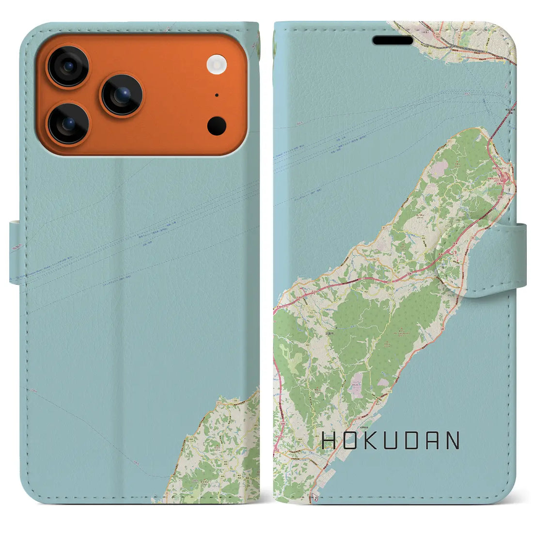 【北淡（兵庫県）】地図柄iPhoneケース（手帳タイプ）ナチュラル・iPhone 17 Pro Max 用