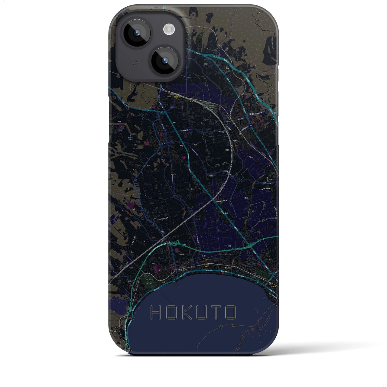 【北斗（北海道）】地図柄iPhoneケース（バックカバータイプ）