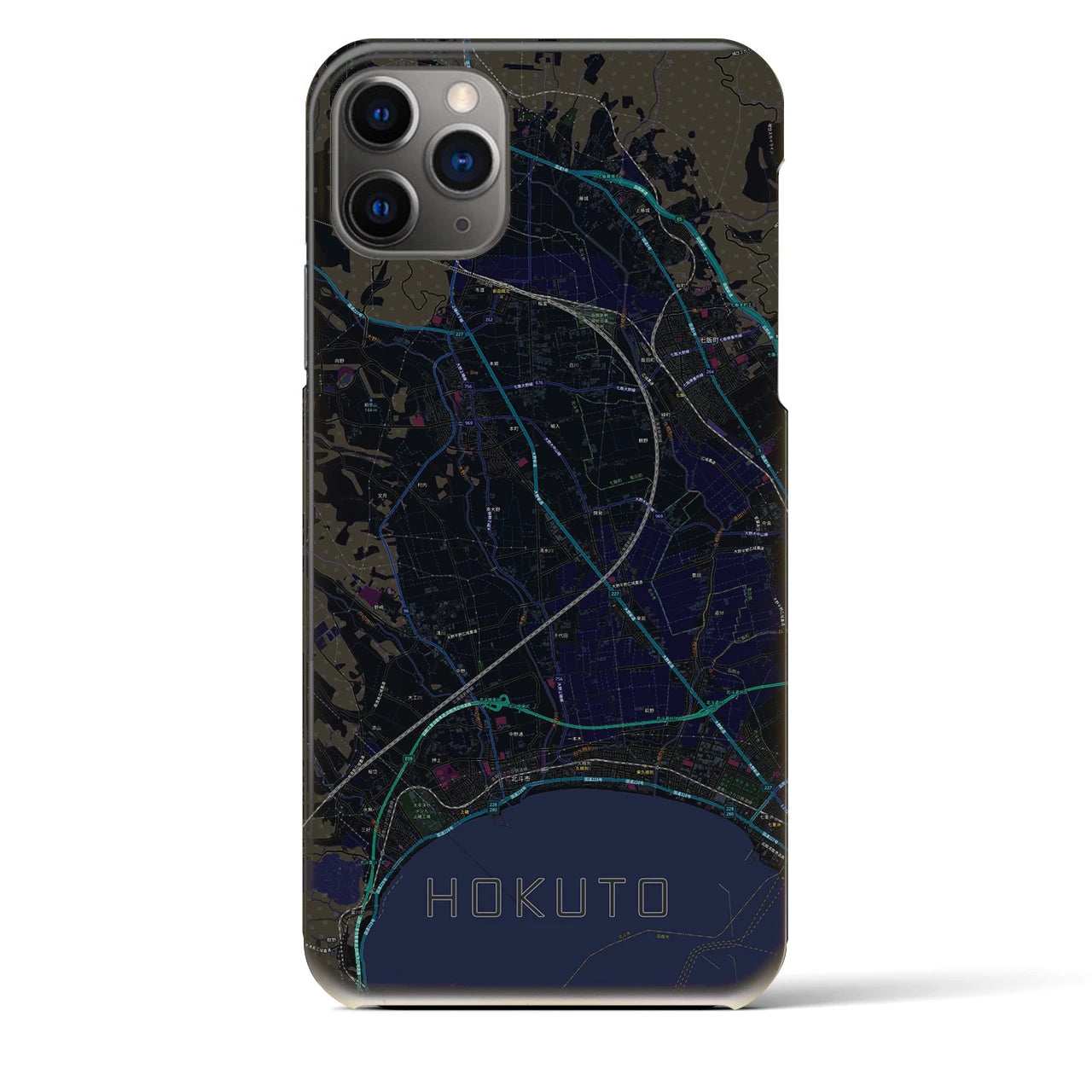 【北斗（北海道）】地図柄iPhoneケース（バックカバータイプ）