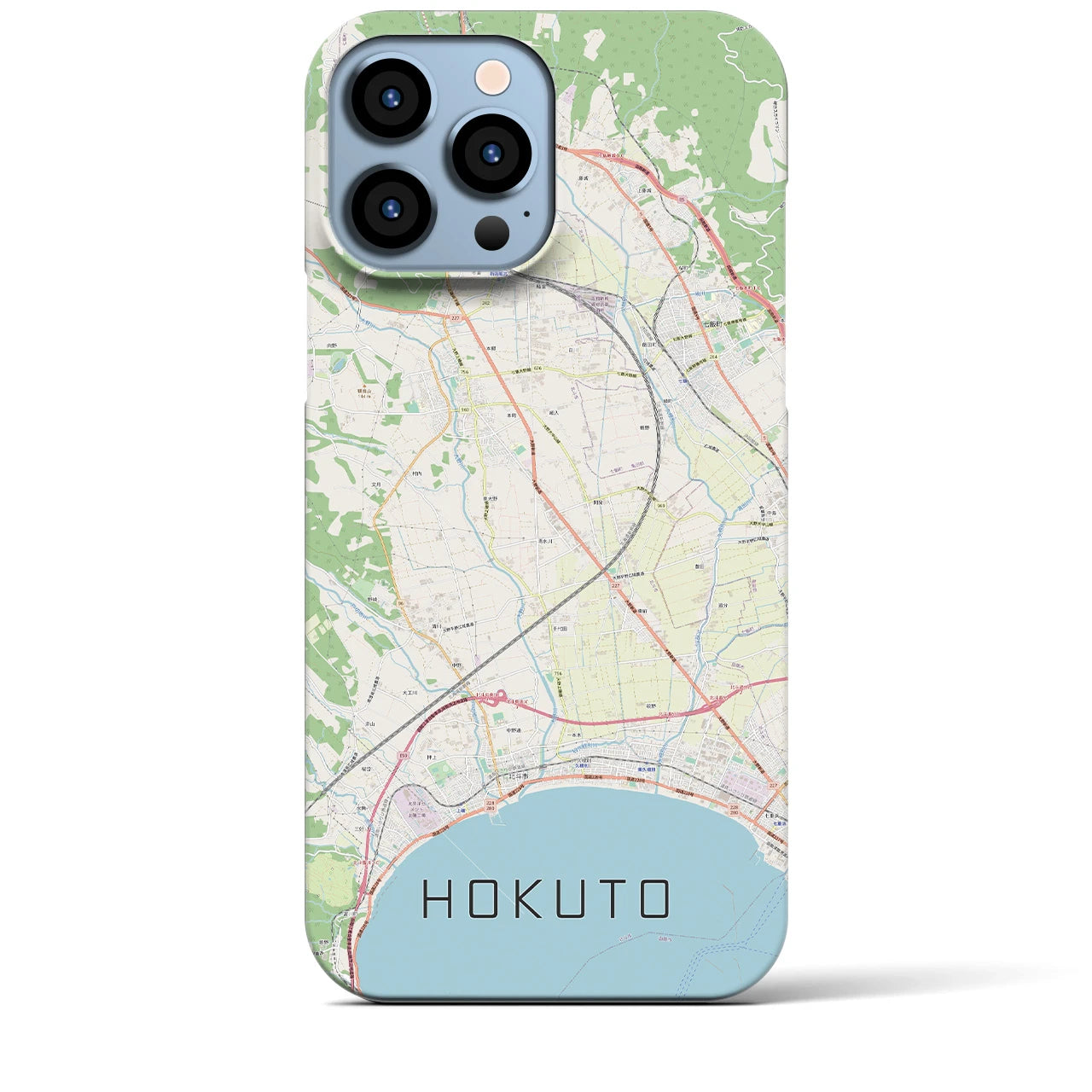 【北斗（北海道）】地図柄iPhoneケース（バックカバータイプ）