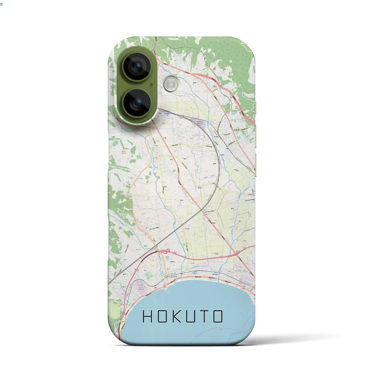 【北斗（北海道）】地図柄iPhoneケース（バックカバータイプ）