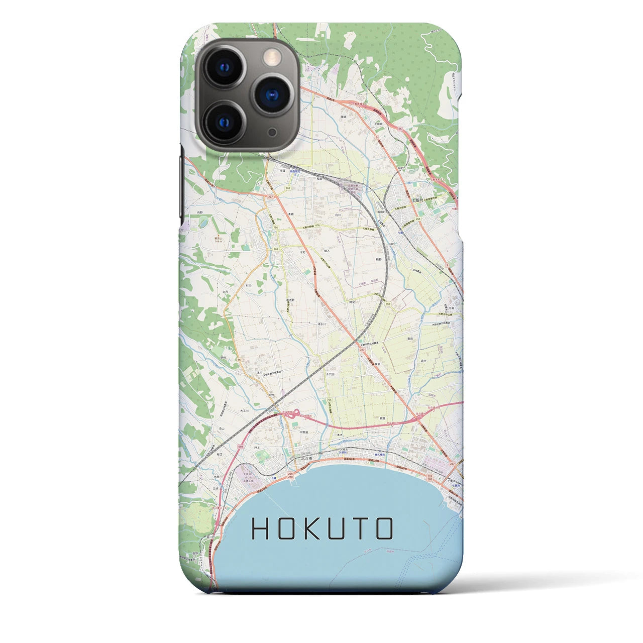 【北斗（北海道）】地図柄iPhoneケース（バックカバータイプ）