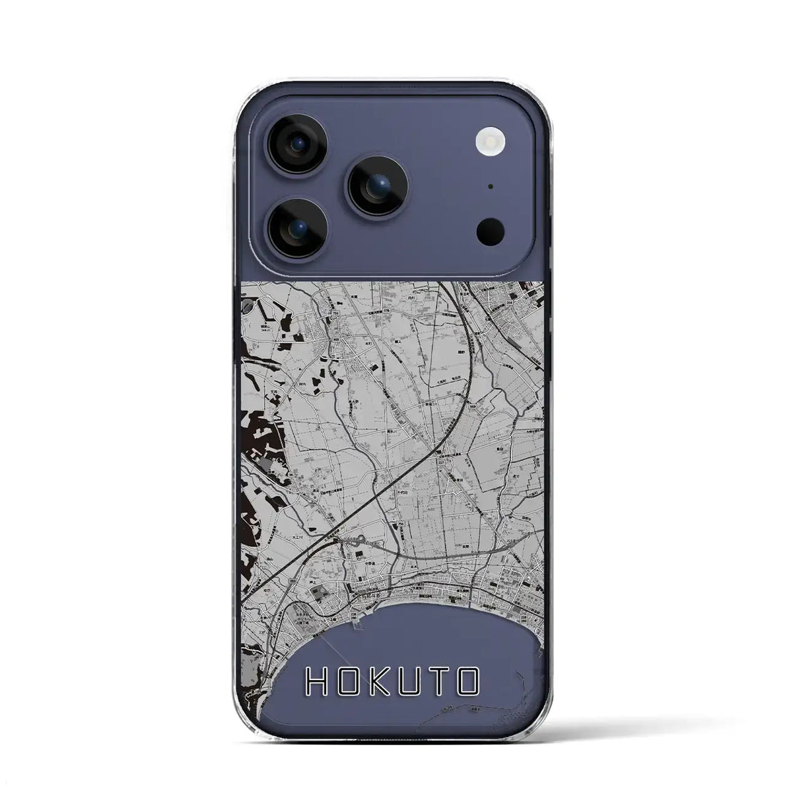 【北斗(北海道)】地図柄iPhoneケース(クリアタイプ)モノトーン・iPhone 17 Pro Max 用