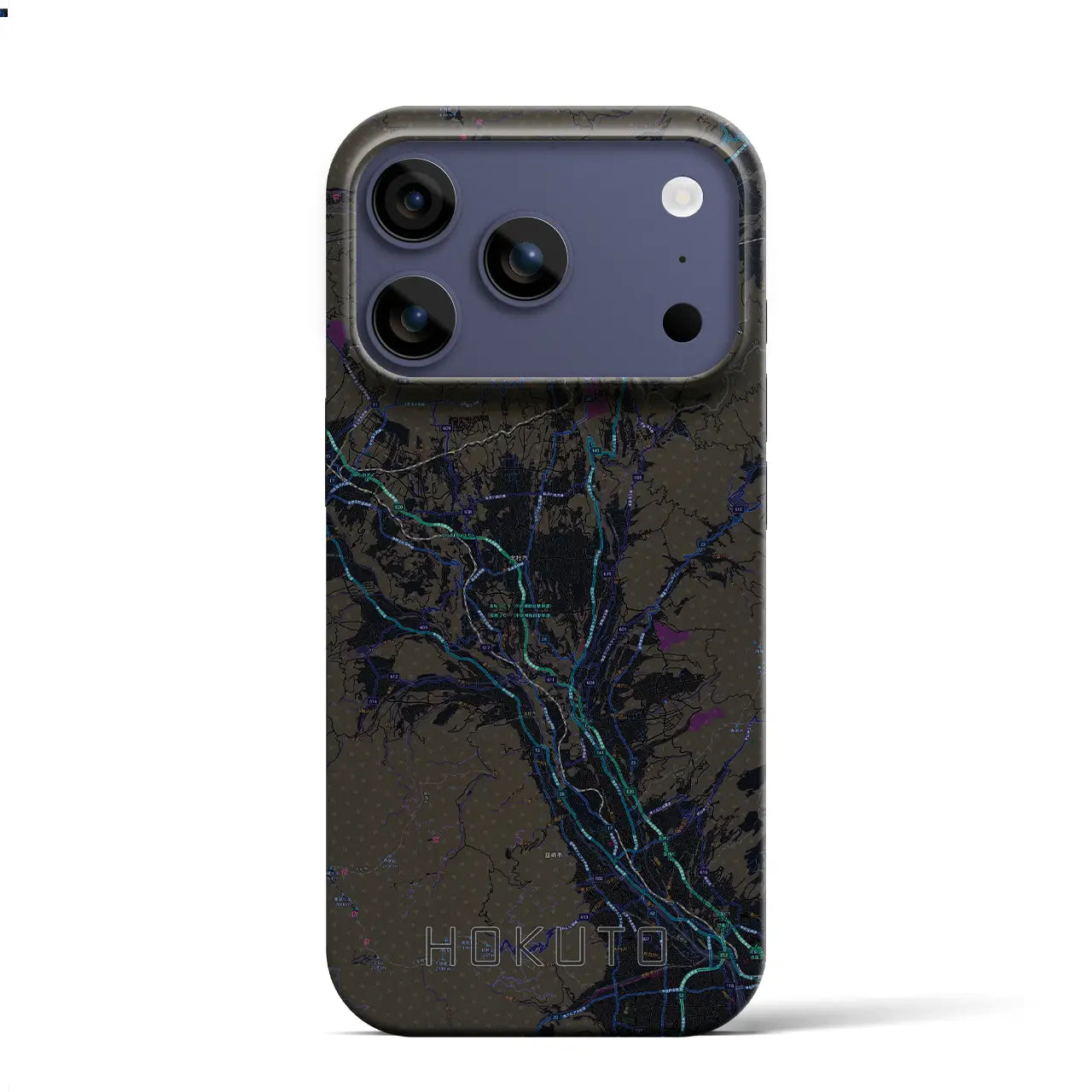 【北杜（山梨県）】地図柄iPhoneケース（バックカバータイプ）