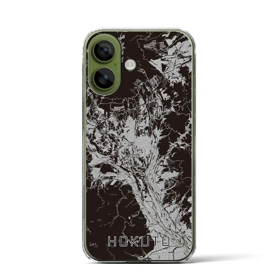 【北杜(山梨県)】地図柄iPhoneケース(クリアタイプ)モノトーン・iPhone 17 Pro Max 用