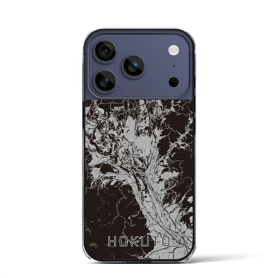 【北杜(山梨県)】地図柄iPhoneケース(クリアタイプ)モノトーン・iPhone 17 Pro Max 用