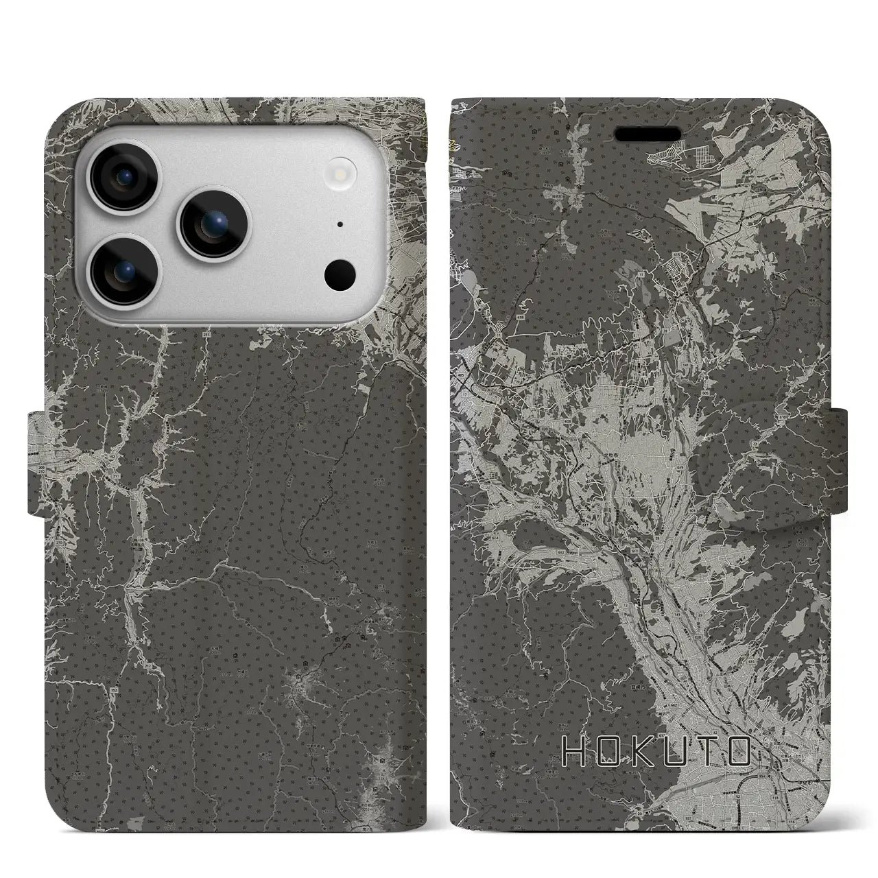 【北杜（山梨県）】地図柄iPhoneケース（手帳タイプ）