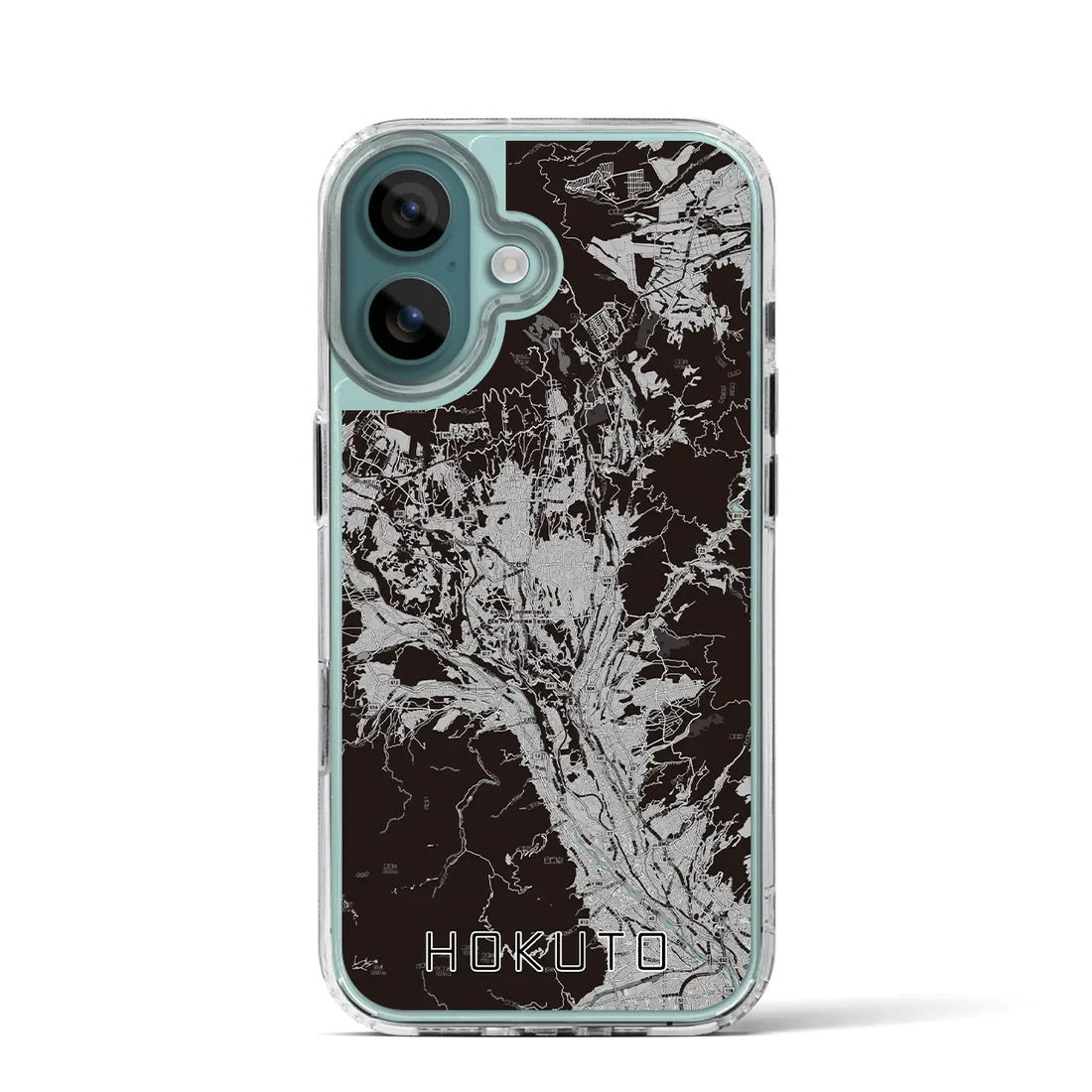 【北杜（山梨県）】地図柄iPhoneケース（MagSafeタイプ）モノトーン・iPhone 16 Pro 用