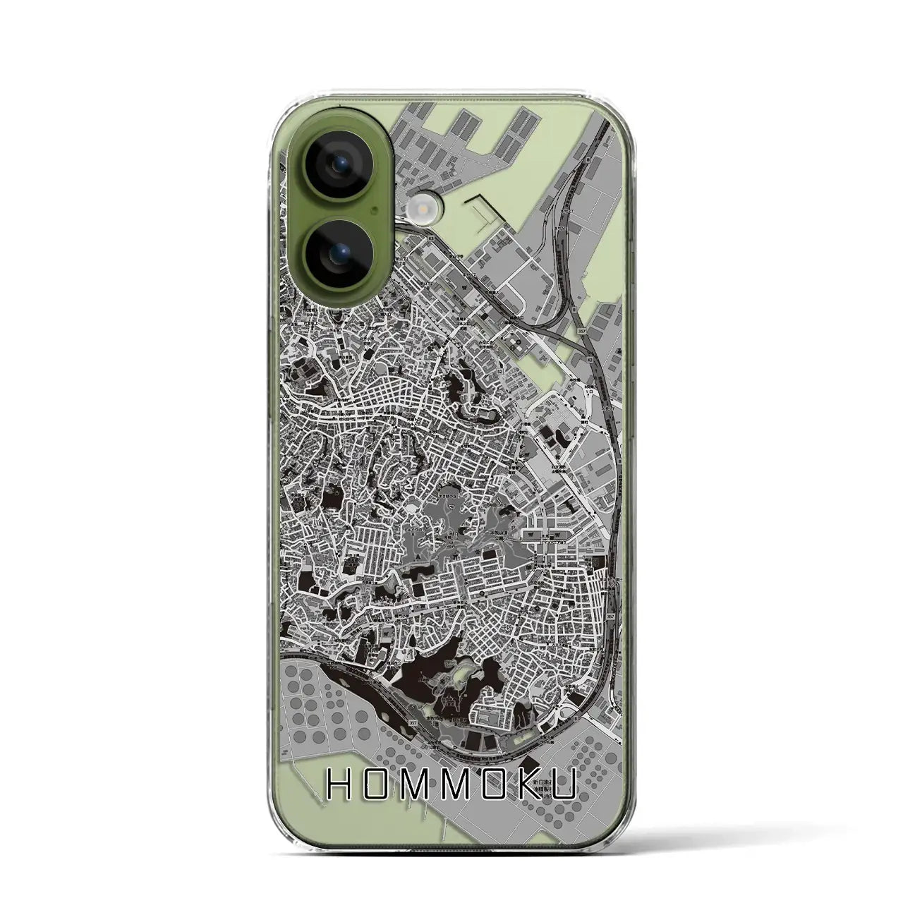 【本牧（神奈川県）】地図柄iPhoneケース（クリアタイプ）